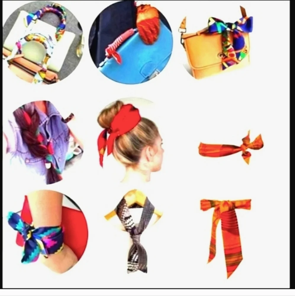 🆕Vibrant Women's Silk Scarf/Twilly Accessory